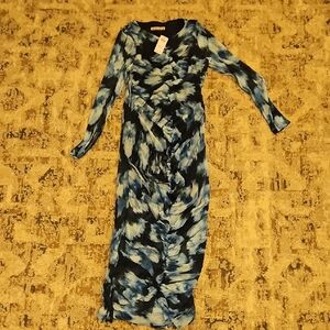 Abercrombie & Fitch Long Sleeve Dress in Blue and Black